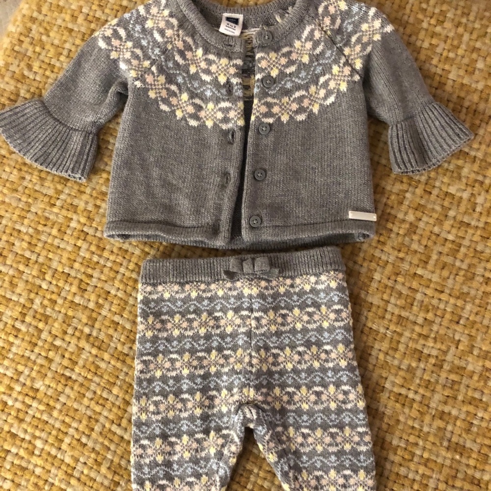 Janie and Jack Gray and Cream Kids Matching Set